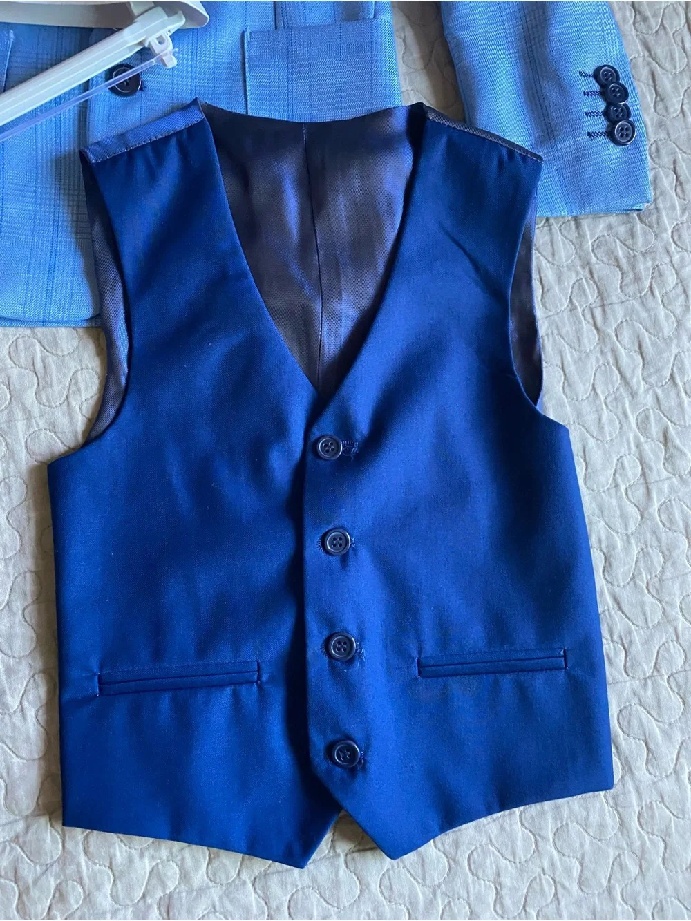 Blue Boys' 3-Piece Suit Set - Jacket, Vest & Pants